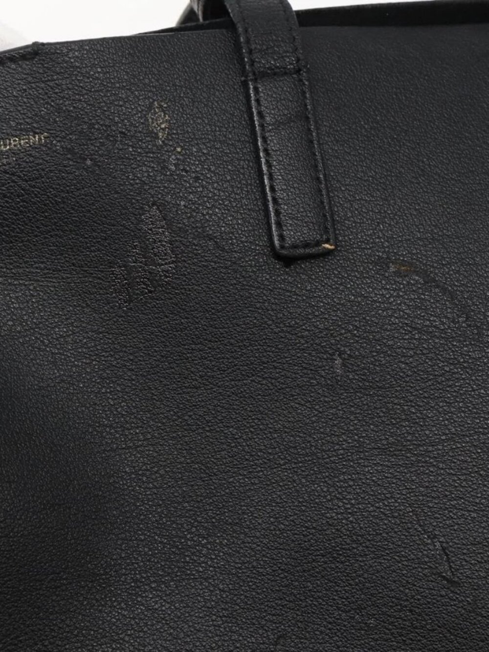 SAINT LAURENT Tote Bag Leather Black Auth hk3059 - Picture 10 of 16